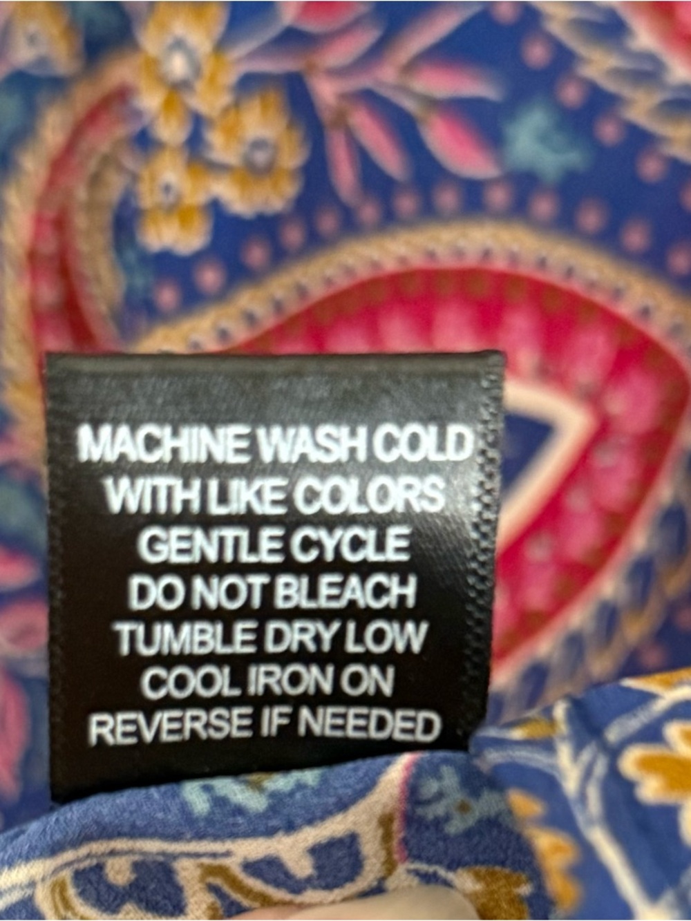 Cure Blue Paisley Tie-Front Blouse - Picture 6 of 6